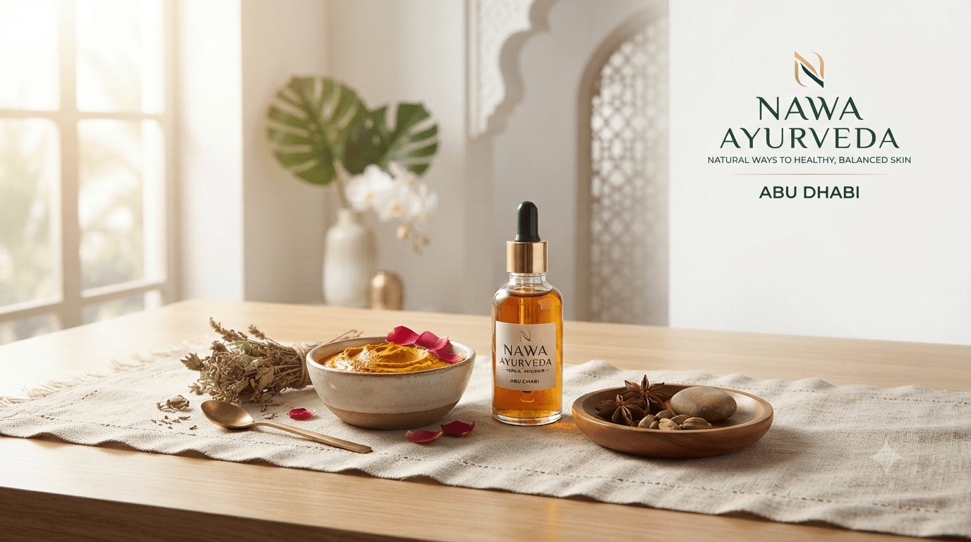 Ayurvedic skin care treatment in Abu Dhabi poster for Nawa Ayurveda